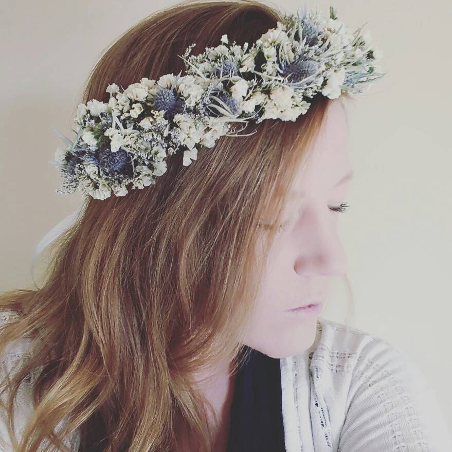 Handmade bridal real dried floral flower crown by StudioBotanica