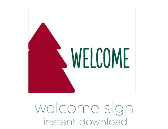 Printable Welcome Sign Christmas Welcome Sign Christmas