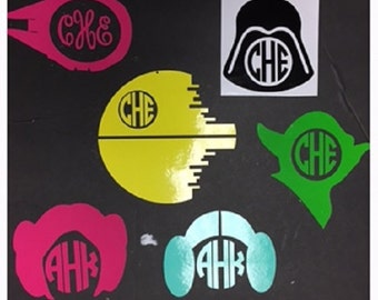 STAR WARS~Decals~ SWELL Bottles~Darth~ Yoda~Monogram