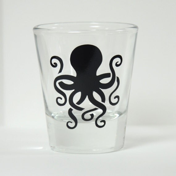 Octopus Shot Glass Vinyl Decal 1.5 ounce Classic Shot
