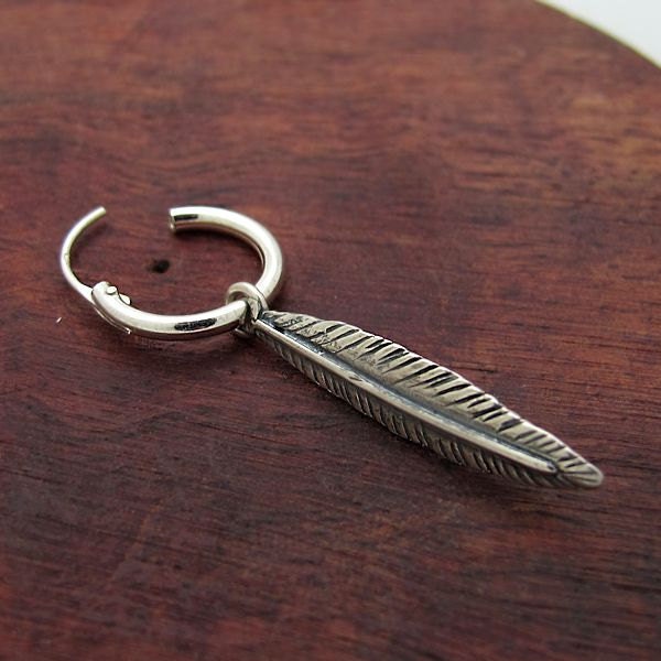 Mens Earring Single Feather Earring for Men Men's