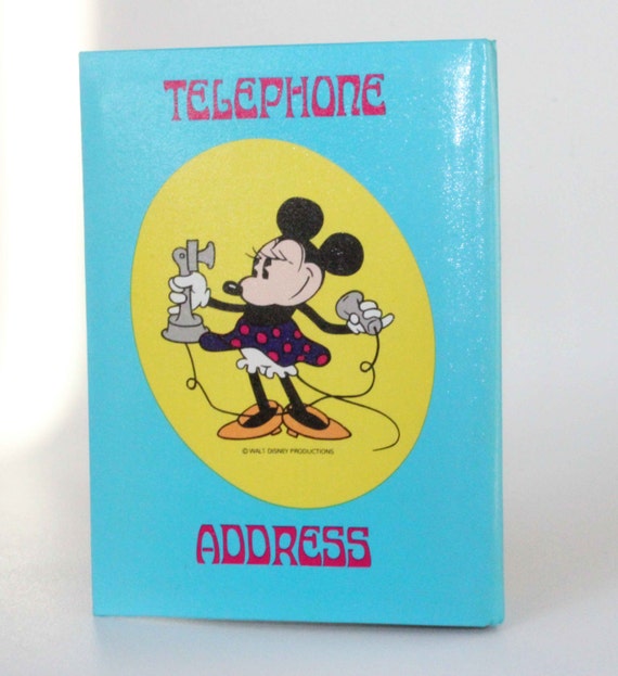 Walt Disney Telephone Address Book Mickey Minnie Blue used