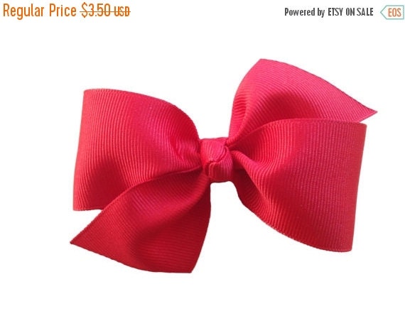 ON SALE 25% off Two loop red hair bow red by BrownEyedBowtique