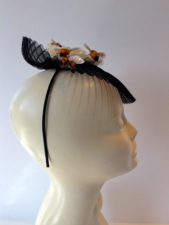 Bee Fascinator Black Fascinator Bee Headband Bee Headdress