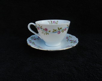 Tea Cup and Saucer: Hand decorated porcelain