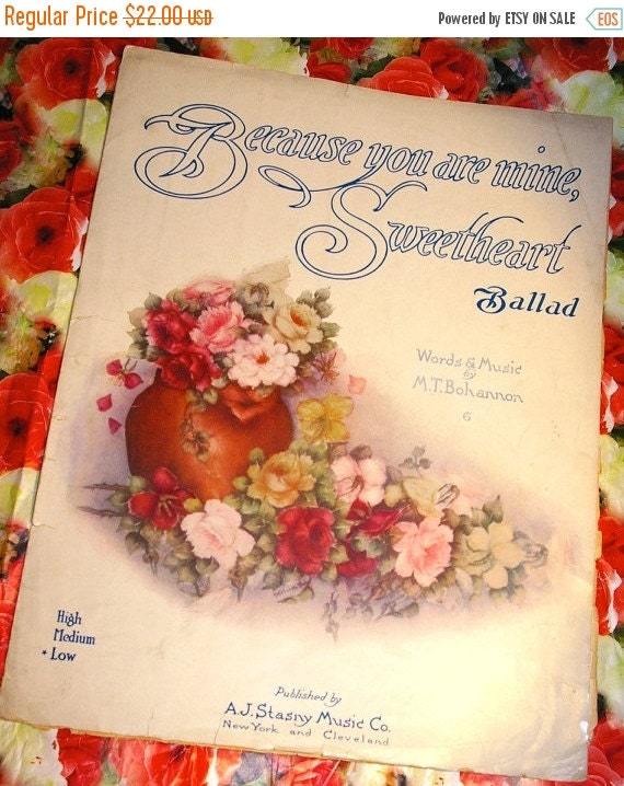 ON SALE Vintage 1915 Rare Sheet Music by VintageRoyalTreasure