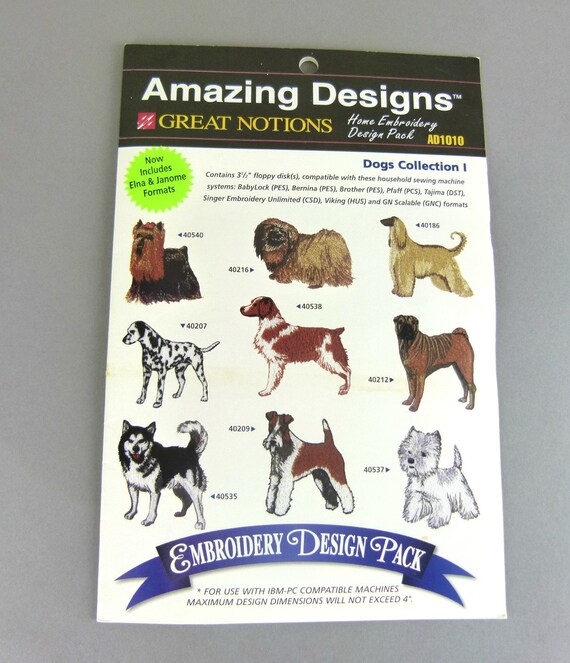 Amazing Designs Dogs Great Notions Home Embroidery Design