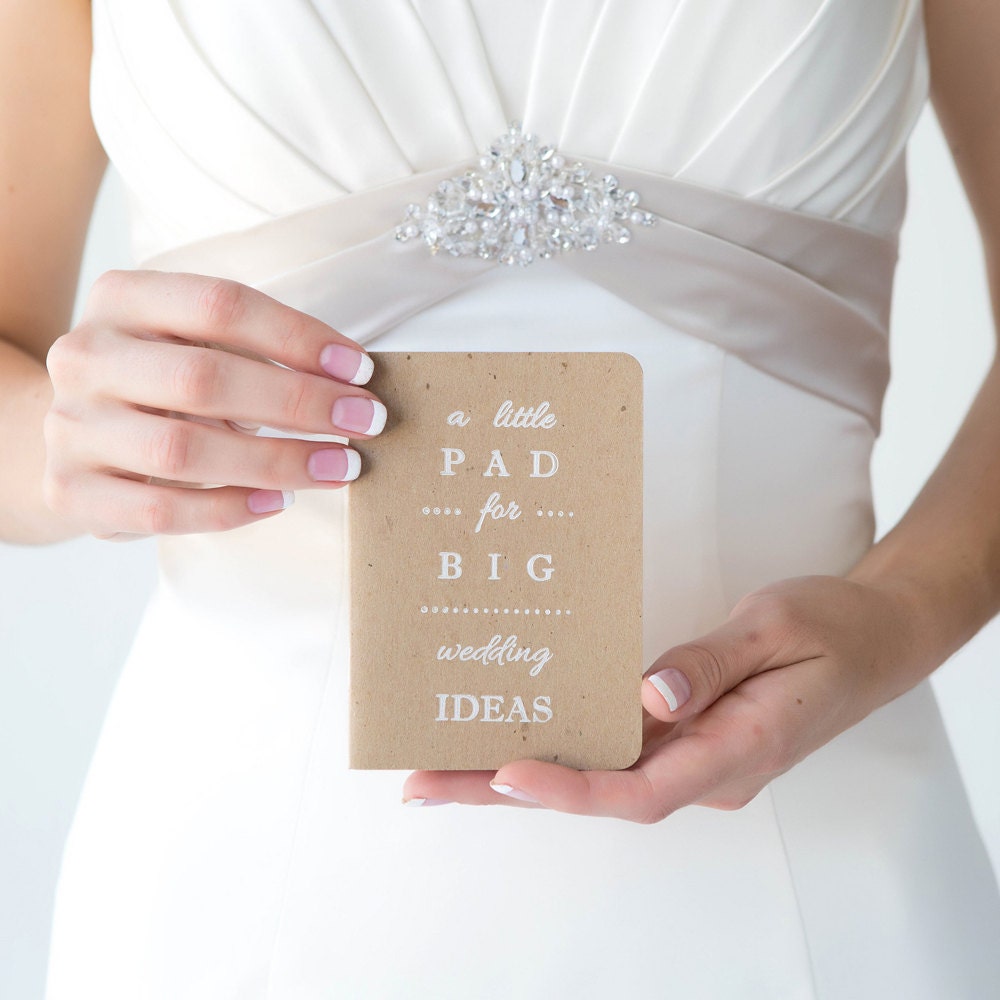 1 Wedding Notepad 3.5 x 5 a little PAD for BIG by HelloBrideLLC