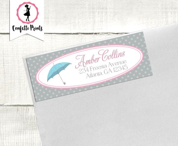 Custom Return Address Label | Custom Address Labels | Personalized Address Label | Address Stickers - FORECASTING A SHOWER | Baby Sprinkle Il_570xn
