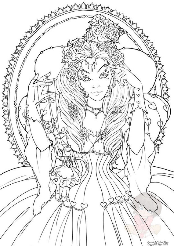The Red Queen February39s Digital Coloring Page