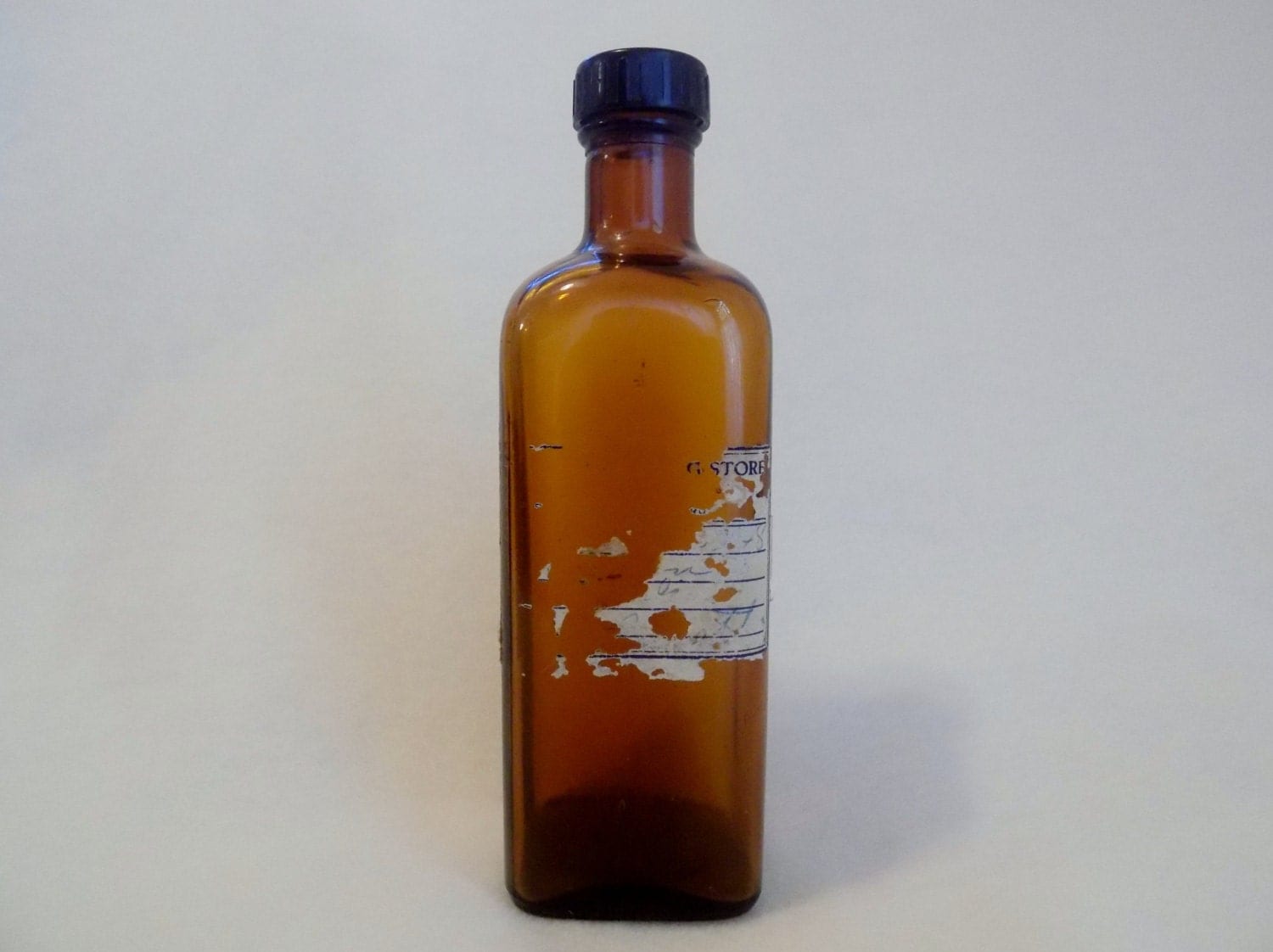 Download AMBER Glass Medicine Bottle 1940's Amber Rectangular