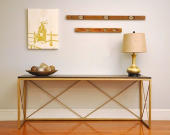 the CHARLESTON Console Table - Custom Reclaimed Walnut Wood Console, Sofa or Entry Table