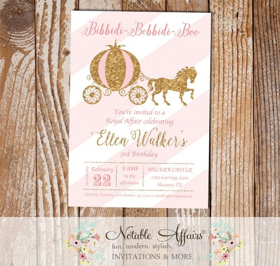 Download Princess Horse and Carriage Birthday Invitation on diagonal