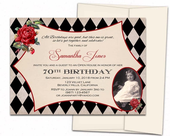 Adult birthday invitation. Printed birthday by CupidDesigns