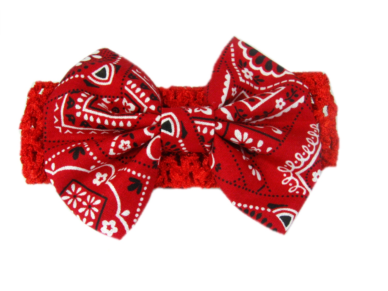 Baby Bandana Hair Bow Red Bandana Headband Baby Head Band