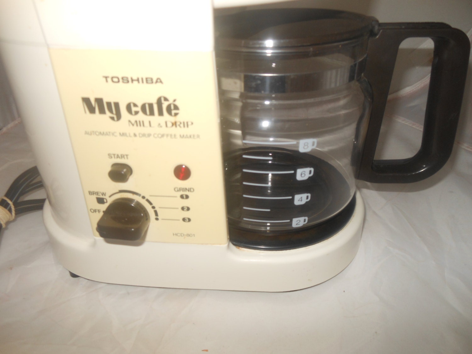 Vintage Toshiba My Cafe Mill Drip Coffee Maker Built in
