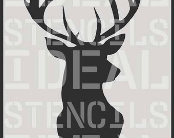 Stag Head Silhouette Stencil, deer head decor, painting stencil, wall décor stencil, large painting stencil