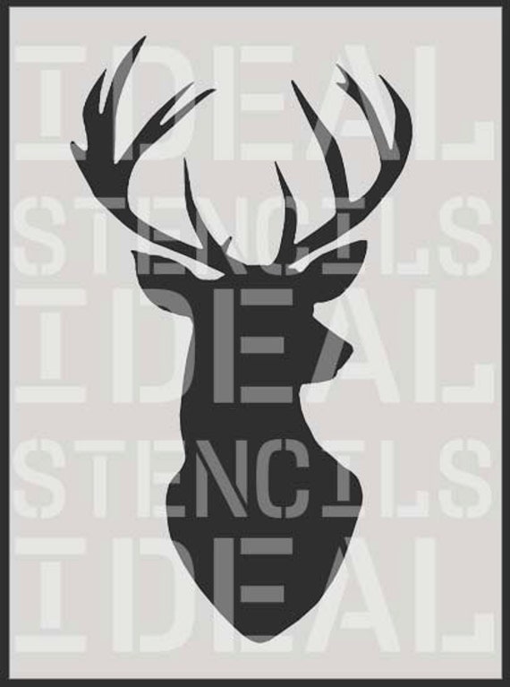 Stag Head Silhouette Stencil deer head decor painting - Stag Head Silhouette Stencil, deer head decor, painting stencil, wall dÃƒÂ©cor  stencil,