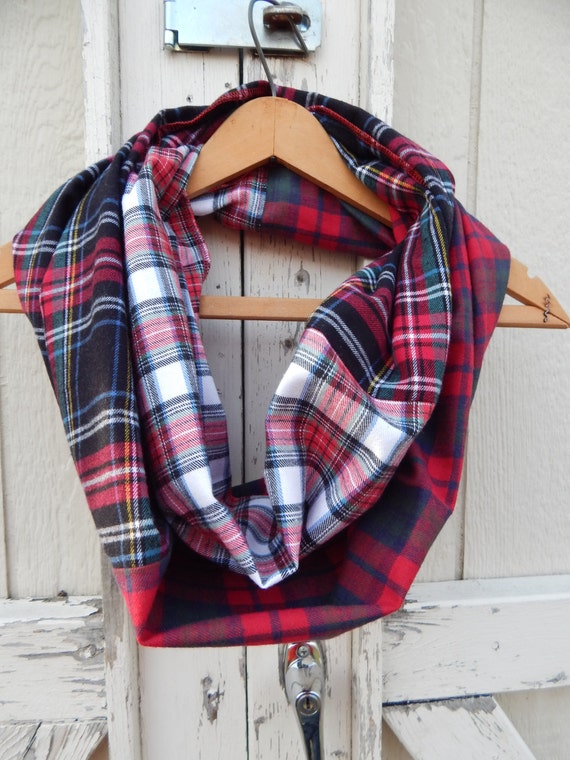 Mixed Flannel Scarf II Christmas Scarf Ready to Ship Black