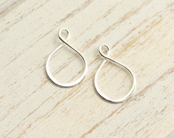 Sterling Silver Charm Holder... Infinity Connector -- Two Pieces -- 925 Sterling Silver Link
