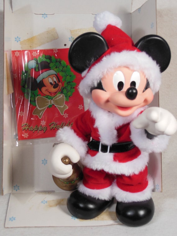 Vintage Mickey Mouse-Dressed As Santa Claus-Fully Poseable-9