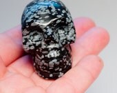 Snowflake Obsidian Crystal Skull 2 inches 50mm Clears Emotions, Protection Energies