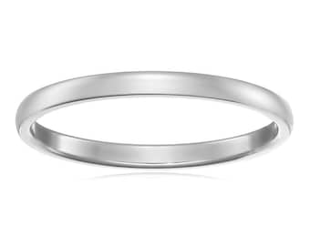 14Kt White Gold Wedding Band 2mm