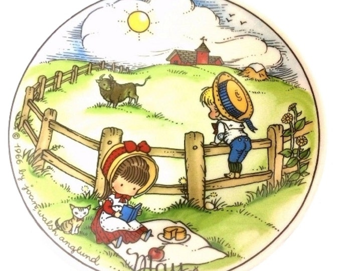 Nursery Rhyme Vintage Plate, May Plate, 7 3/4 Inches, Limited Edition, Joan Wash Angland Nursery Decor Plate