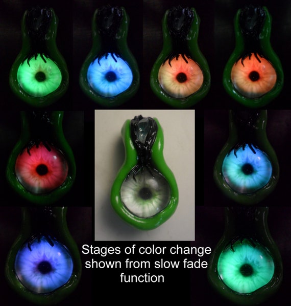 Light up LED Glass Eye 3rd Eye Pendant Glow in the dark