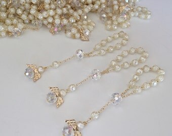 25 pcs Angel baptism favors/ ivory communion favors/ recuerditos para bautizo / finger rosaries/ christening favors / communion favors