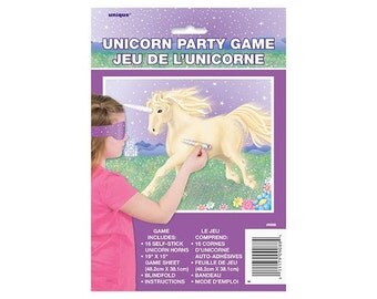Unicorn Party Game - Pin the horn on the unicorn