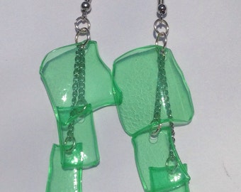 Upcycled plastic earrings
