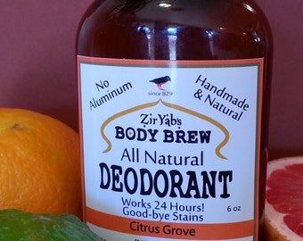 Natural Deodorant - CITRUS | Vegan Natural Antiperspirant and Aluminum Free | Organic Ingredients | Pink Grapefruit Essential oil | 24 hours