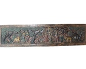 Indian Vintage Headboard Radha Krishna Hand Carved Headboards Wall Panel