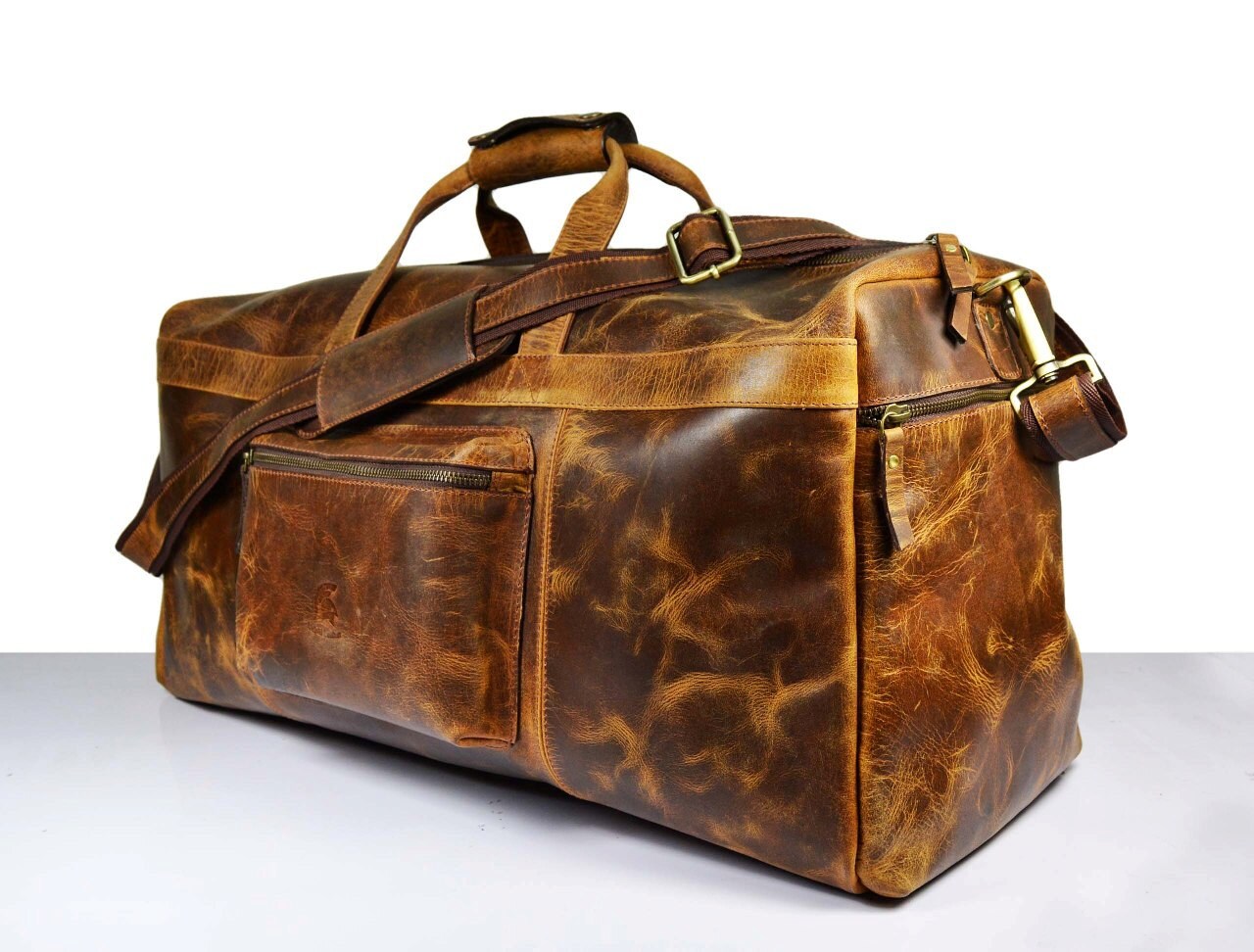 Genuine Leather Travel Bag Weekend bag Leather Duffel