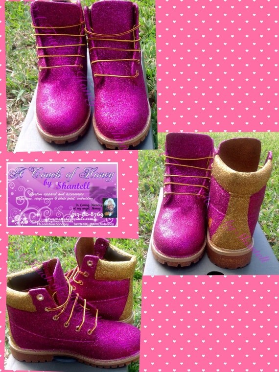 Custom Glitter Timberland Boots for Women and Kids by TouchoHoney