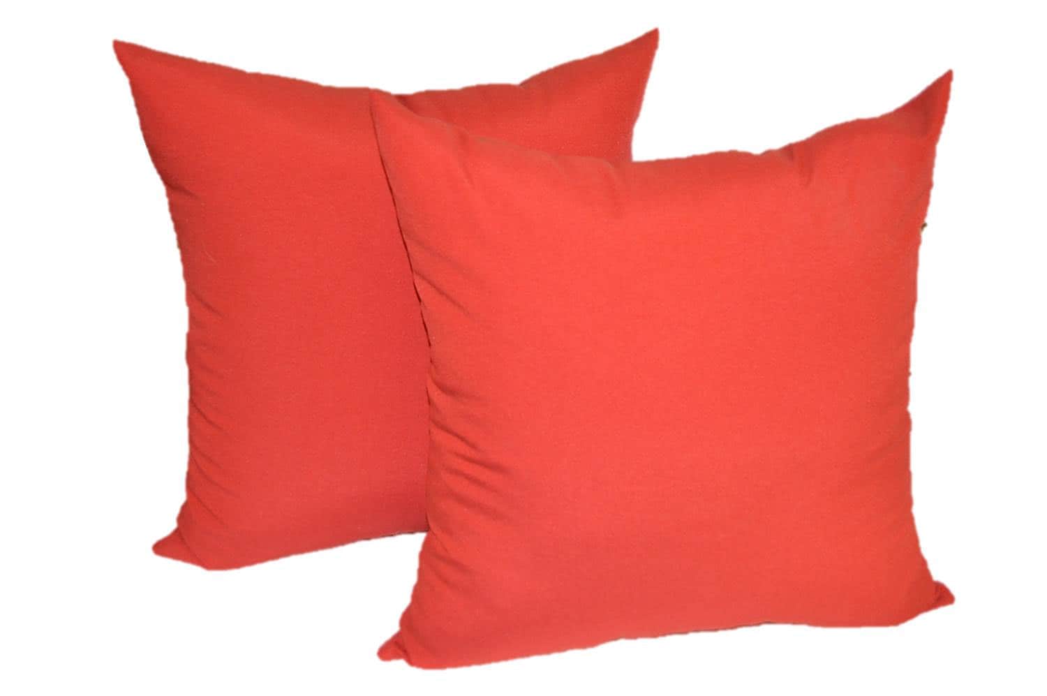 SET OF 2 17 Solid Red Decorative Throw Pillows