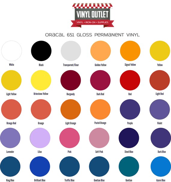 12 x 10 Yds Oracal 651 Glossy Vinyl for Cricut