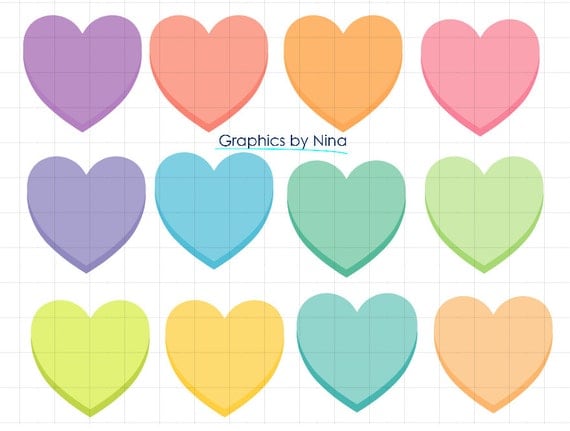 INSTANT DOWLOAD Conversation Hearts Blank Clipart Scrapbook