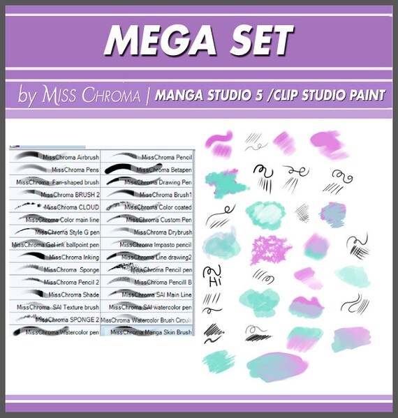 Mega Set brushes for Manga Studio 5 and Clip Studio Paint