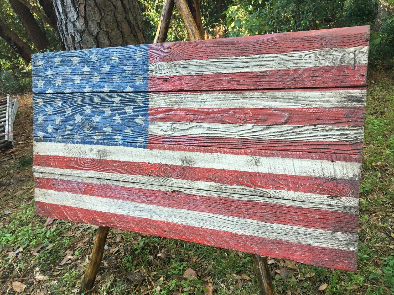 Download Distressed wood American flag on vintage 100 year by ...