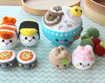 Amigurumi Food Bento Family Crochet Pattern/ Sushi Set
