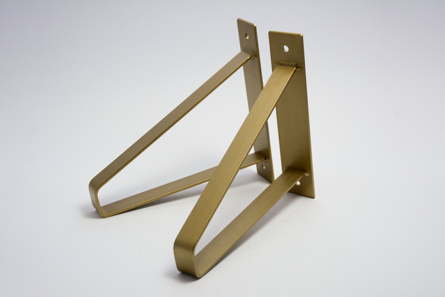 Pair of Extra Large Dark Gold Steel Brackets Heavy Duty