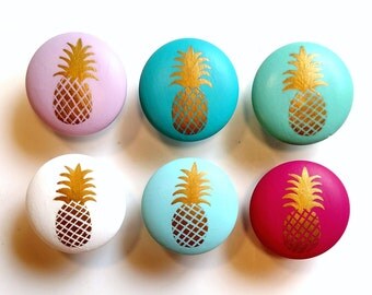 Gold Pineapple Drawer Knob, Custom Pineapple Drawer Pull, Pineapple Decor, Gold Pineapple