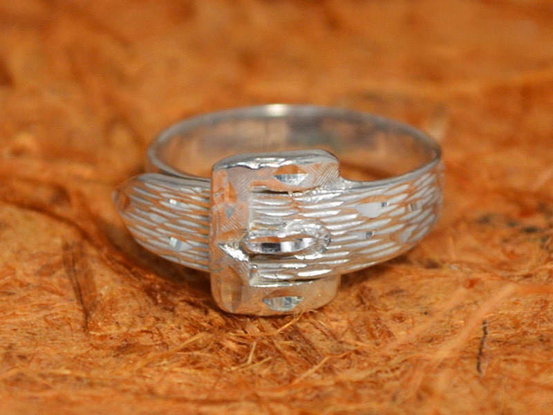Belt Buckle Ring 100 Sterling Silver by Silvershowroom on Etsy
