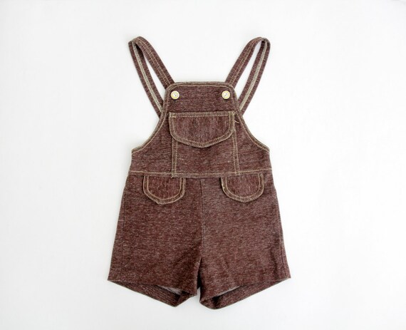 Vintage overalls // 60's child's brown overall shorts