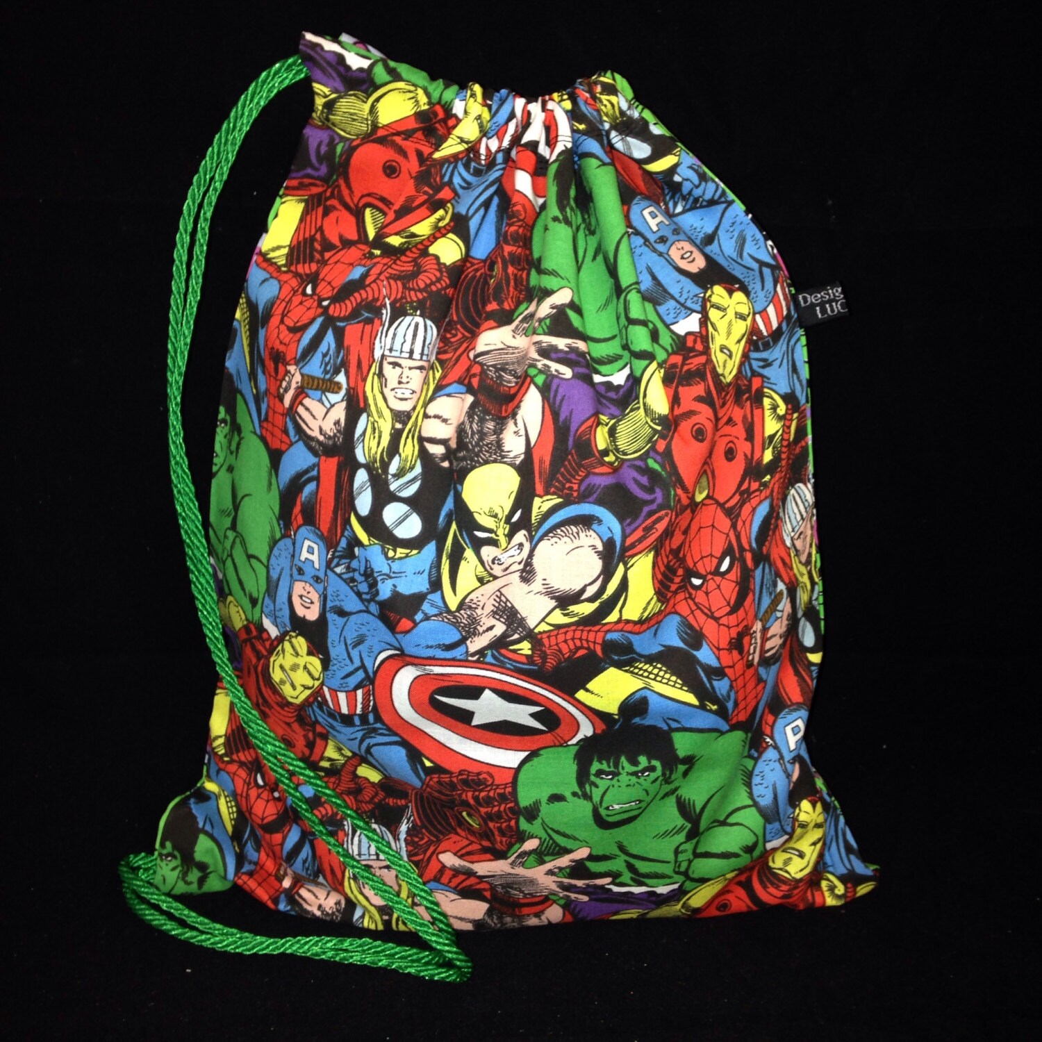 Superhero Drawstring Bag Wolverine Bag Spiderman Bag Thor