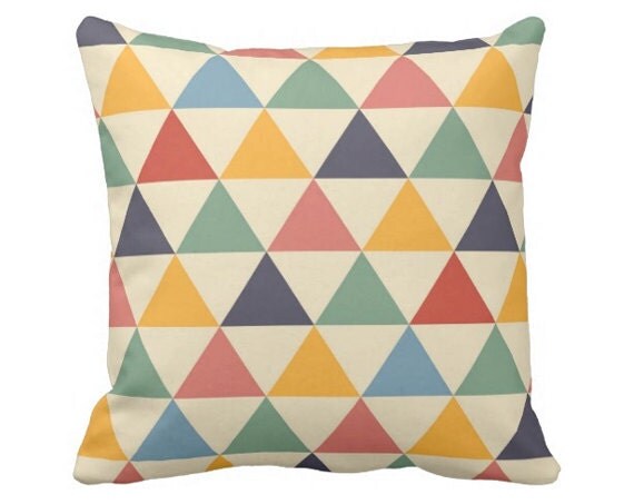 Mid-Century Modern Triangle Pillow 20x20 Double Sided