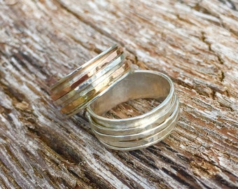 Double Wrap Paddle Ring / Sterling Silver Ring / Rose Gold Double Wrap Paddle Ring / Sterling Silver Ring / Rose Gold