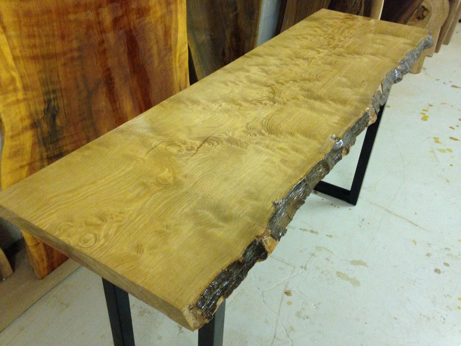 RARE Live Edge Console Table Wood Slab Table Live Edge